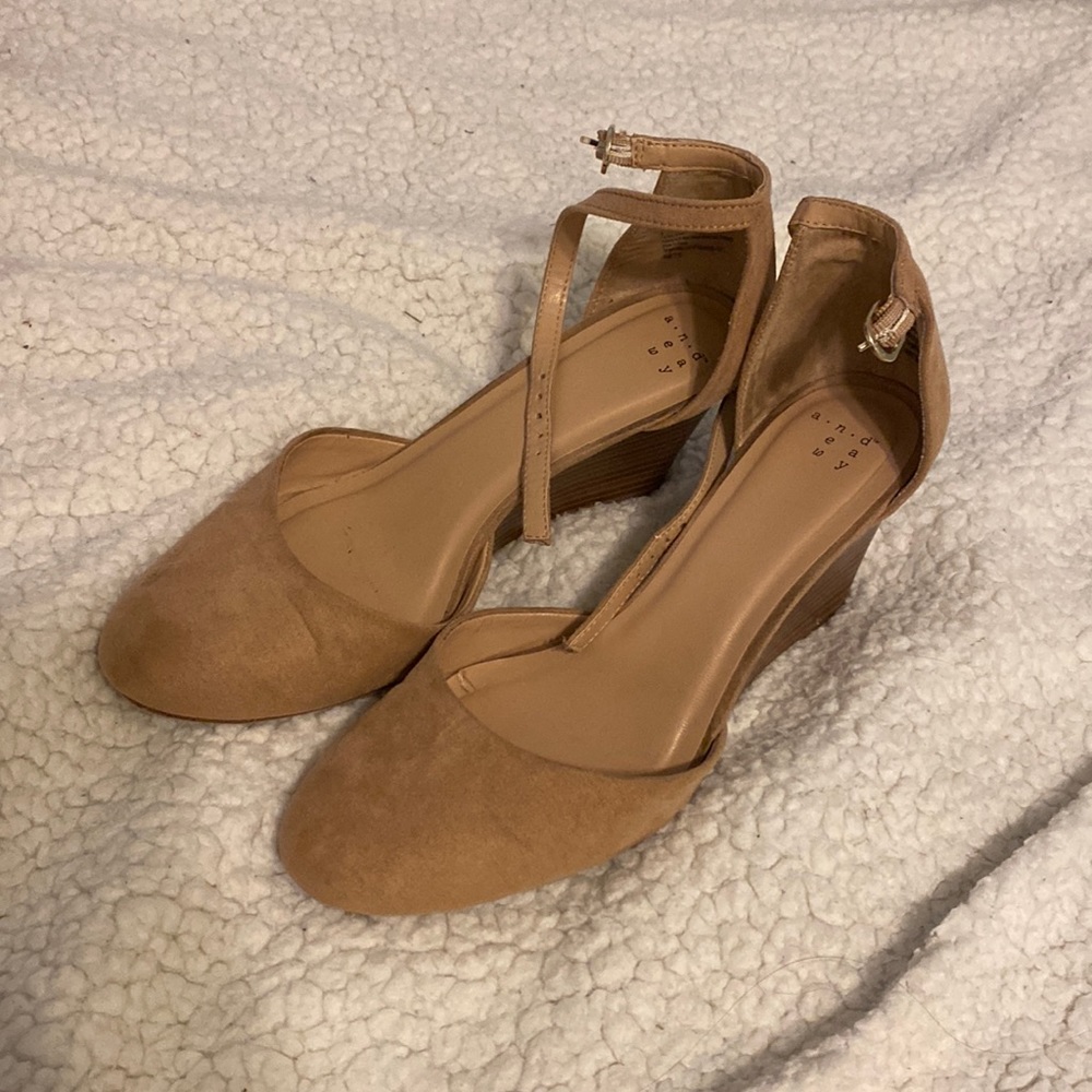 nude wedge heels